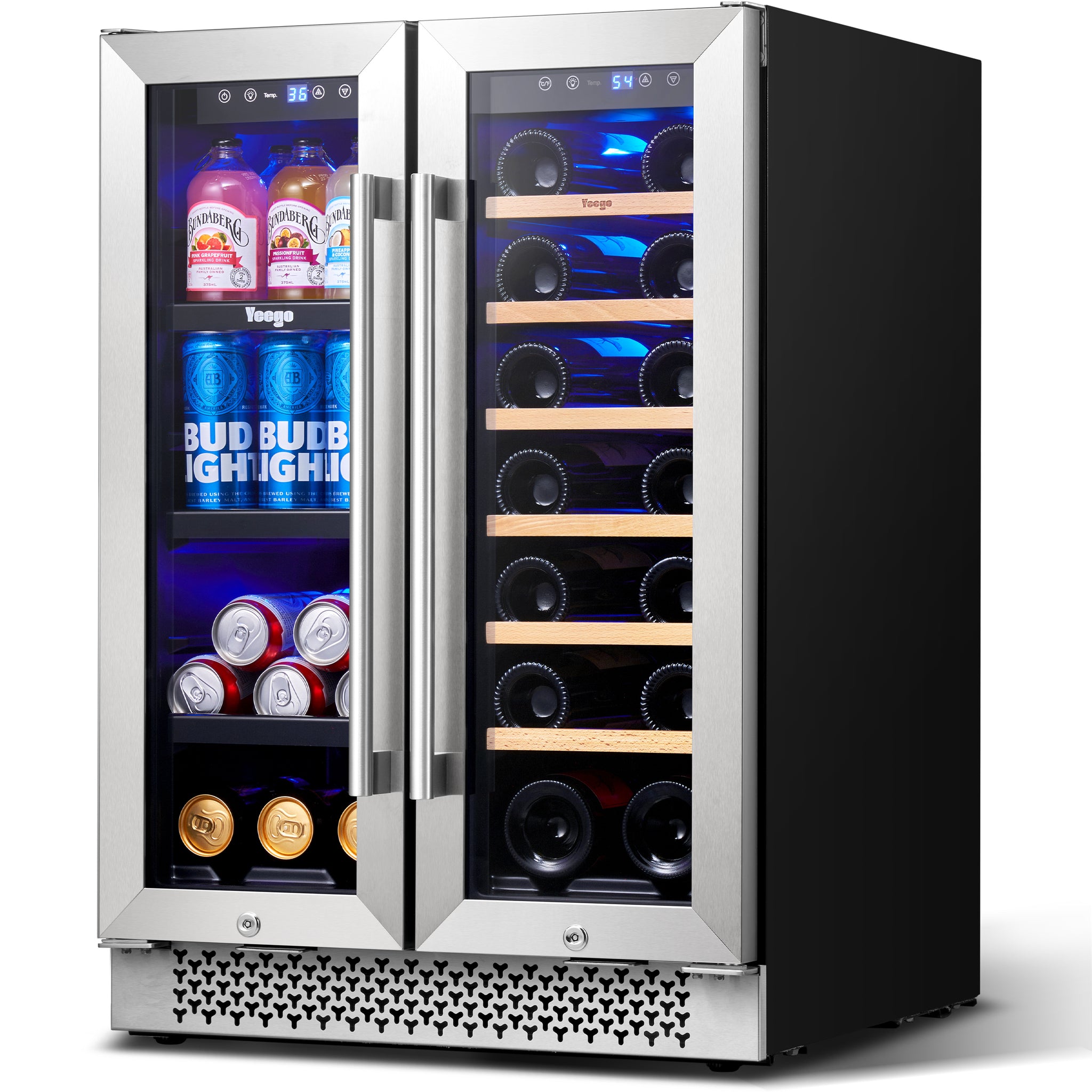 24 Inch Wide Wine and Beverage Dual Zone Fridge, Under Counter, Built-In or Freestanding