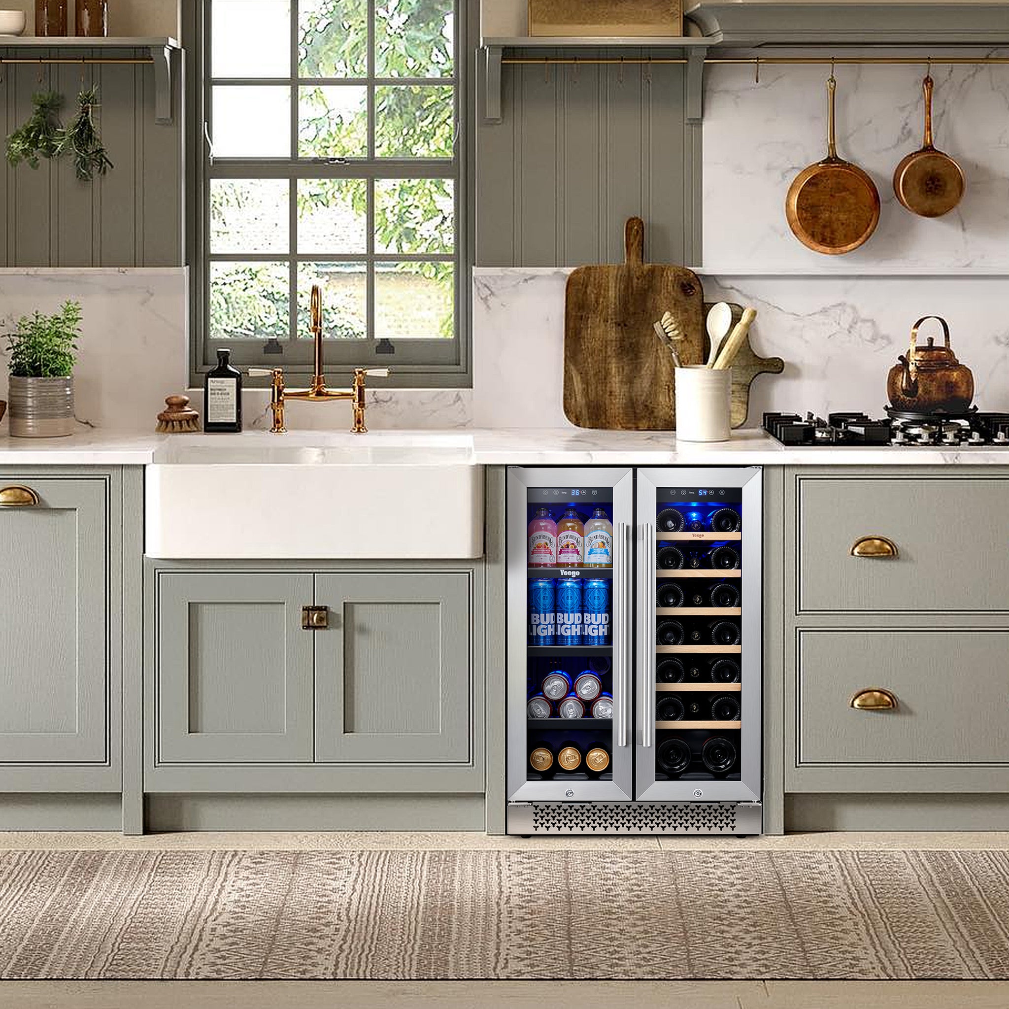 24 Inch Wide Wine and Beverage Dual Zone Fridge, Under Counter, Built-In or Freestanding