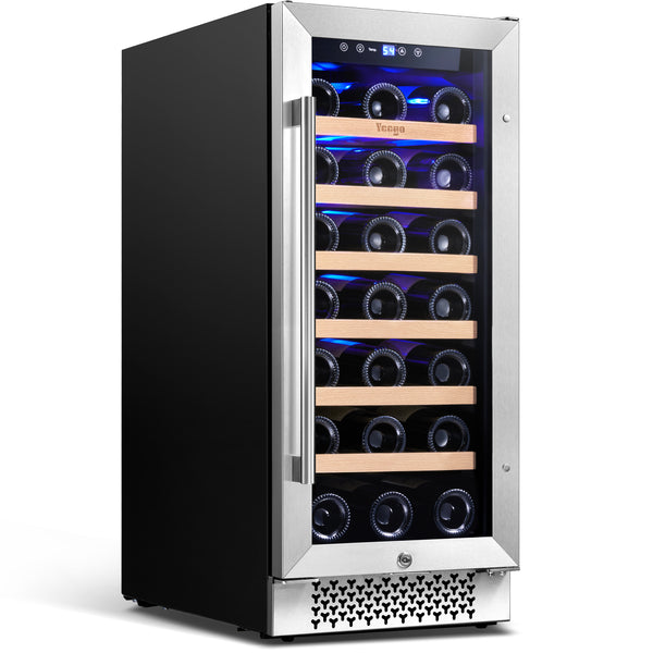 Yeego 15 Inch 33 Bottle Wine Fridge, Built-In or Freestanding