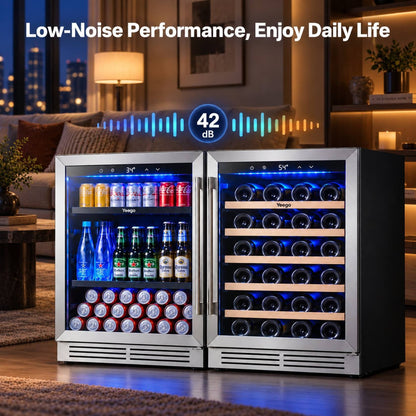 Yeego 48" Wine Beverage Fridge Dual Zone 2 Sets