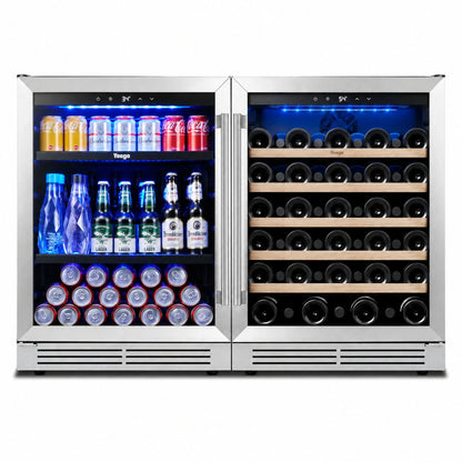 Yeego 48" Wine Beverage Fridge Dual Zone 2 Sets