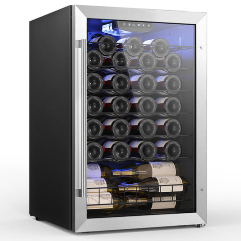 Yeego 21 Inch Wide 47 Bottle Wine Fridge, Wine Cooler Under Counter, Built-In Or Freestanding