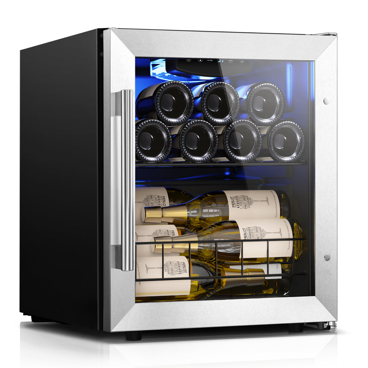 Yeego 12 Bottle Mini Compact Wine Fridge, A Chic Countertop Cooler Designed for Showcasing