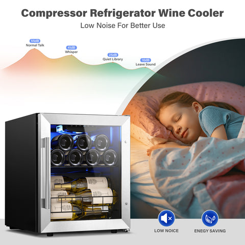 Yeego 12 Bottle Mini Compact Wine Fridge, A Chic Countertop Cooler Designed for Showcasing