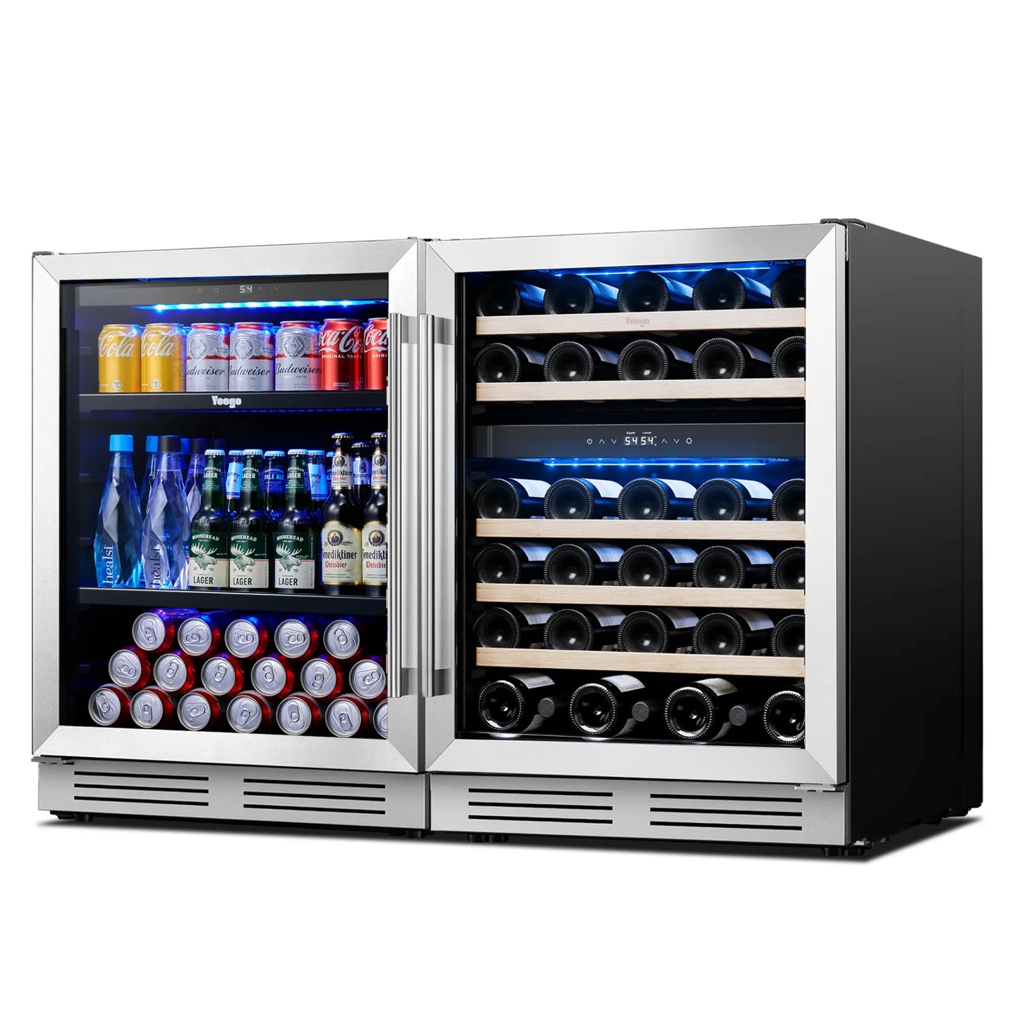 Yeego 48" Wine Beverage Fridge Combo Triple Zone - Yeego Life