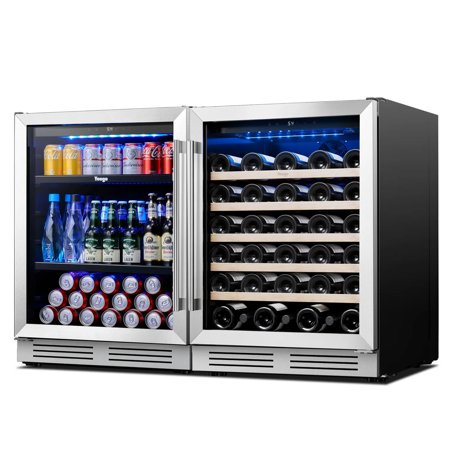 Yeego 48" Wine Beverage Fridge Dual Zone 2 Sets - Yeego Life