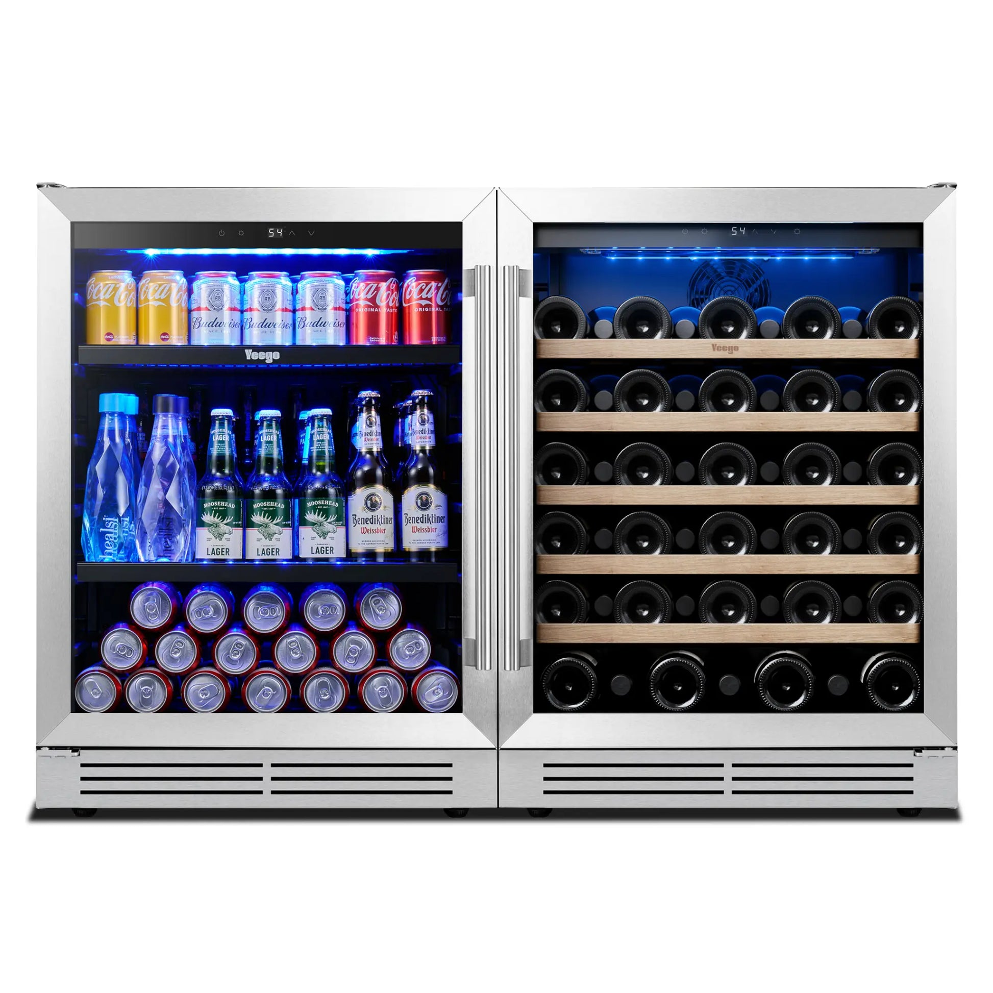 Yeego 48" Wine Beverage Fridge Dual Zone 2 Sets - Yeego Life