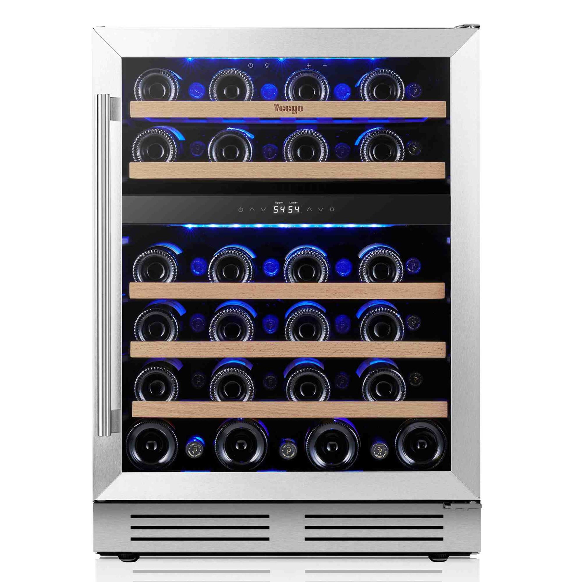 Yeego 24 inch dual zone wine fridge built in wine refrigerator