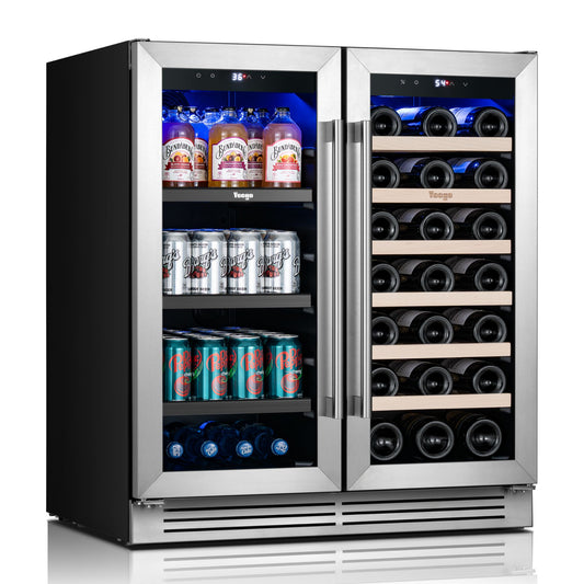 Yeego 30” French Door Wine Beverage Fridge