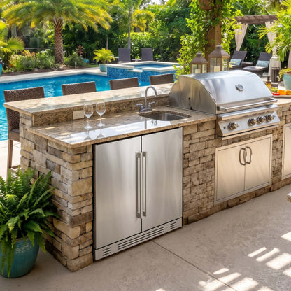 Yeego 30'' Outdoor Wine Beverage Fridge, 80 Cans 33 Bottles