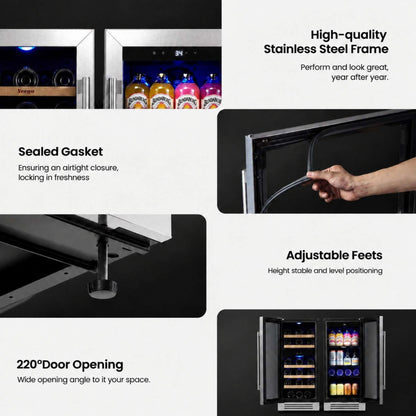 Yeego 30" Wine Beverage Fridge Triple Zone 2 Sets