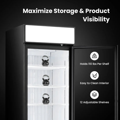 Yeego 18.9 Cu. Ft. Single-Door Commercial Glass Freezer