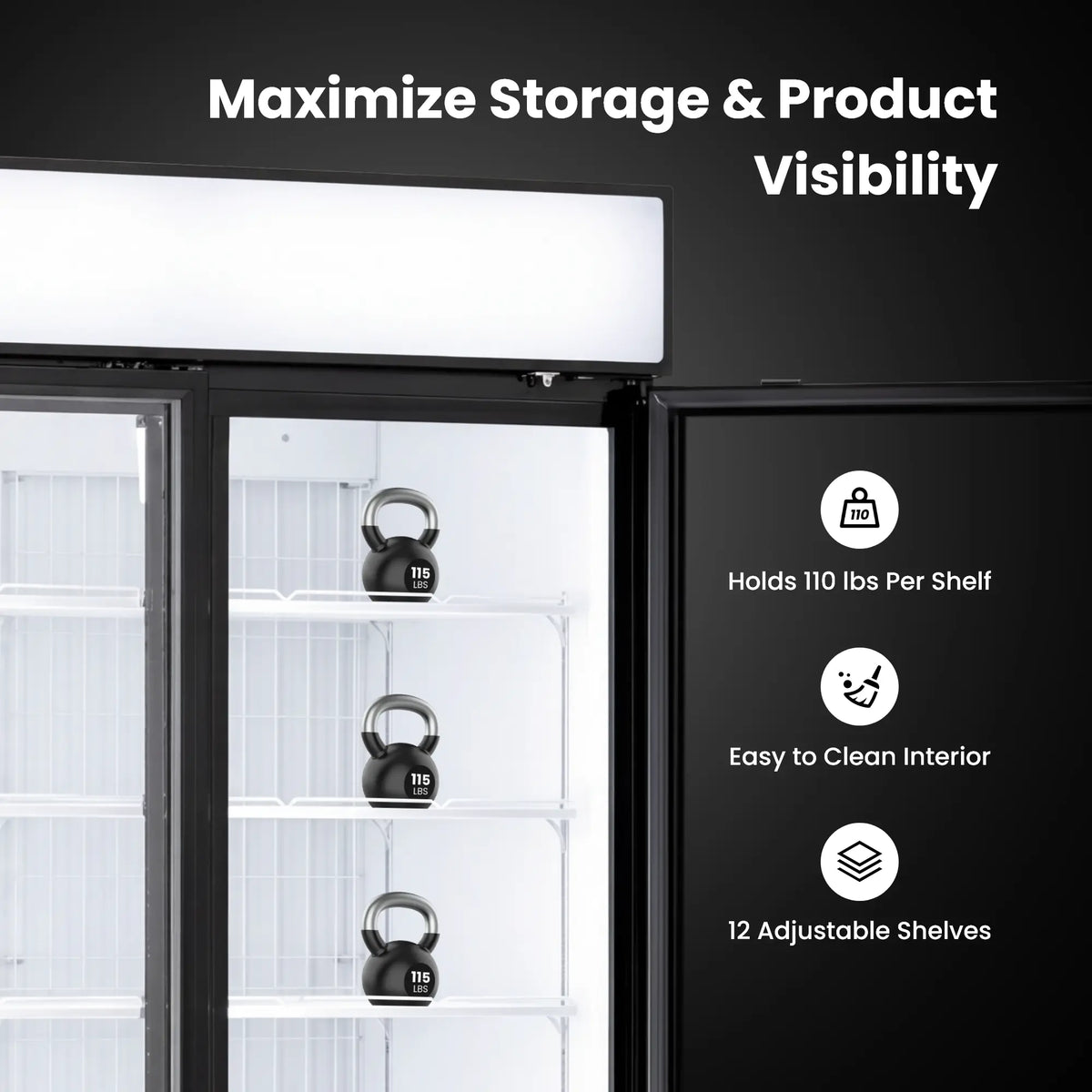 Yeego 62.3 Cu. Ft. 3-Door Commercial Reach-In Freezer