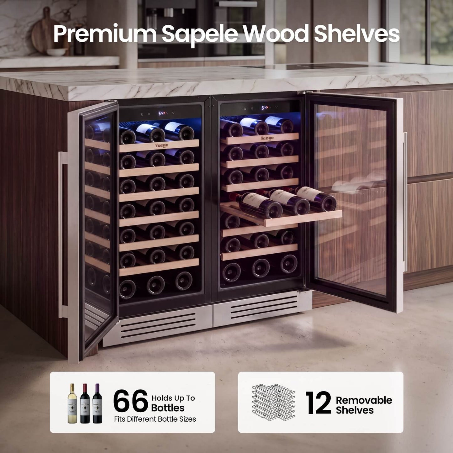 Yeego 30" Wine Fridge Bundle 66 Bottles