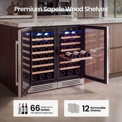 Yeego 30" Wine Fridge Bundle 66 Bottles