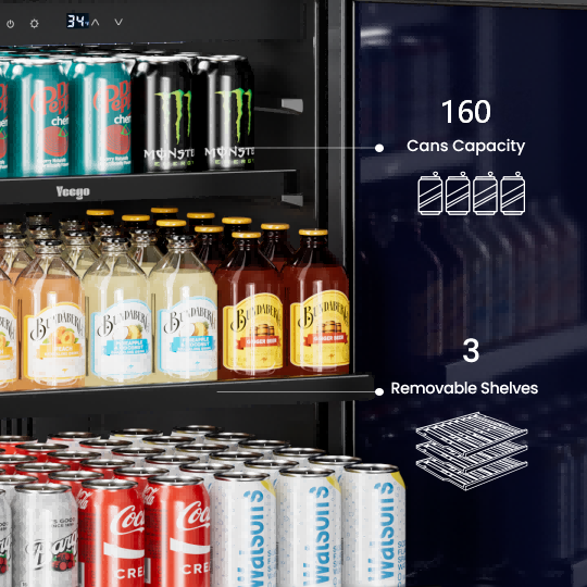 Yeego 24'' Outdoor Beverage Fridge, 160 Cans