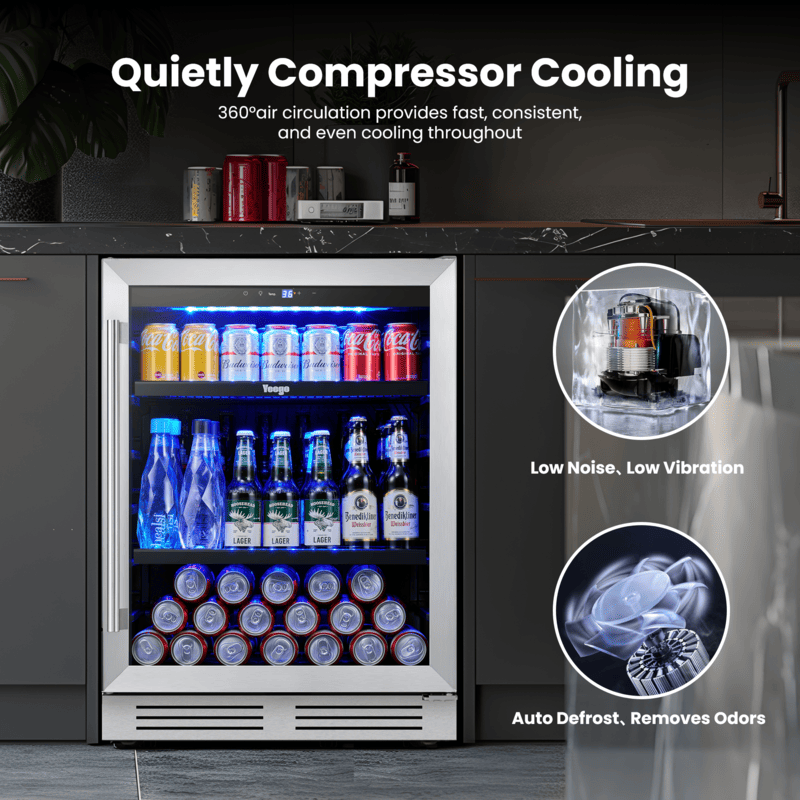 yeego BS24 drinks fridge with automatic defrosting