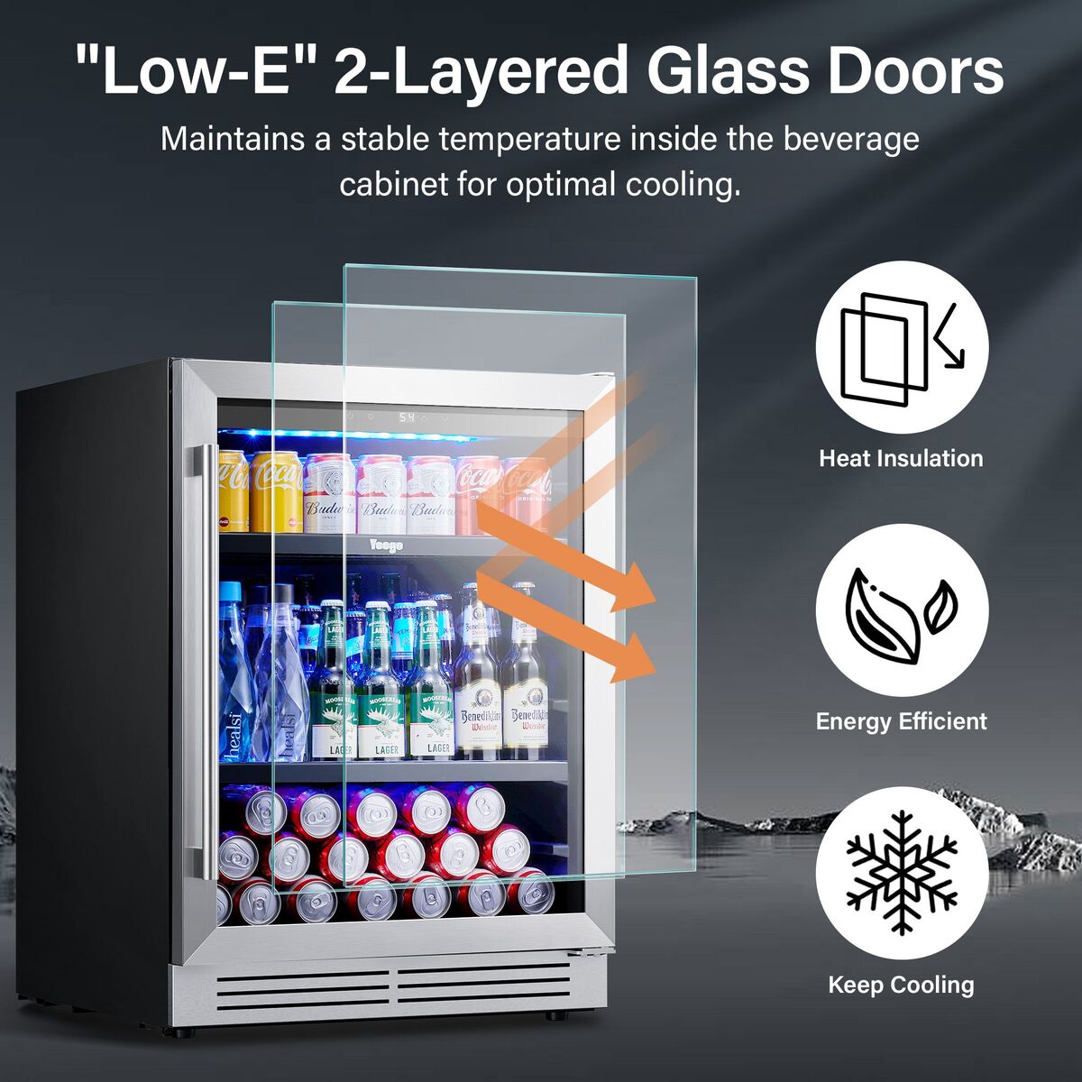 Yeego 48" Beverage Cooler 2 Sets Dual Zone - Yeego Life