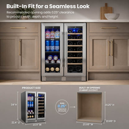 Yeego French Door Wine Beverage Fridge