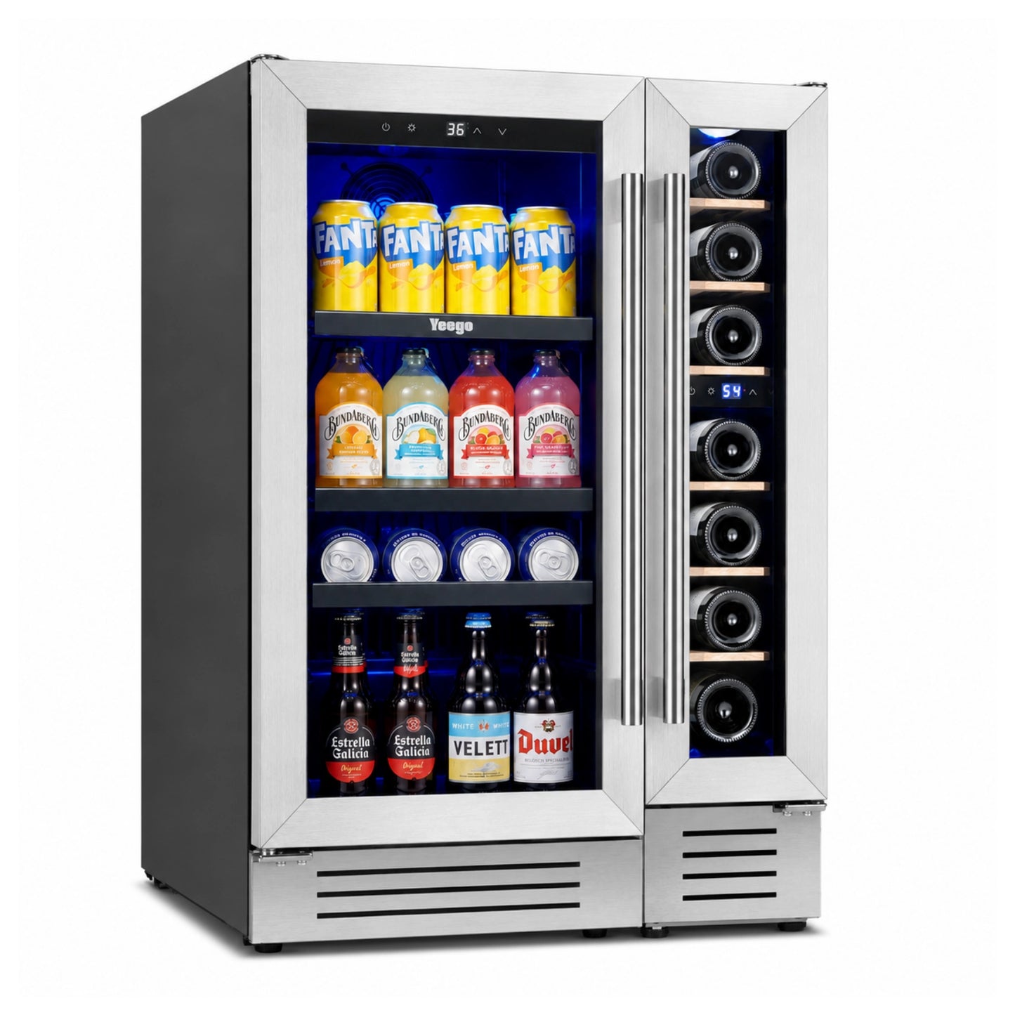 Yeego Wine & Beverage Fridge Bundle, 7 Bottles & 100 Cans