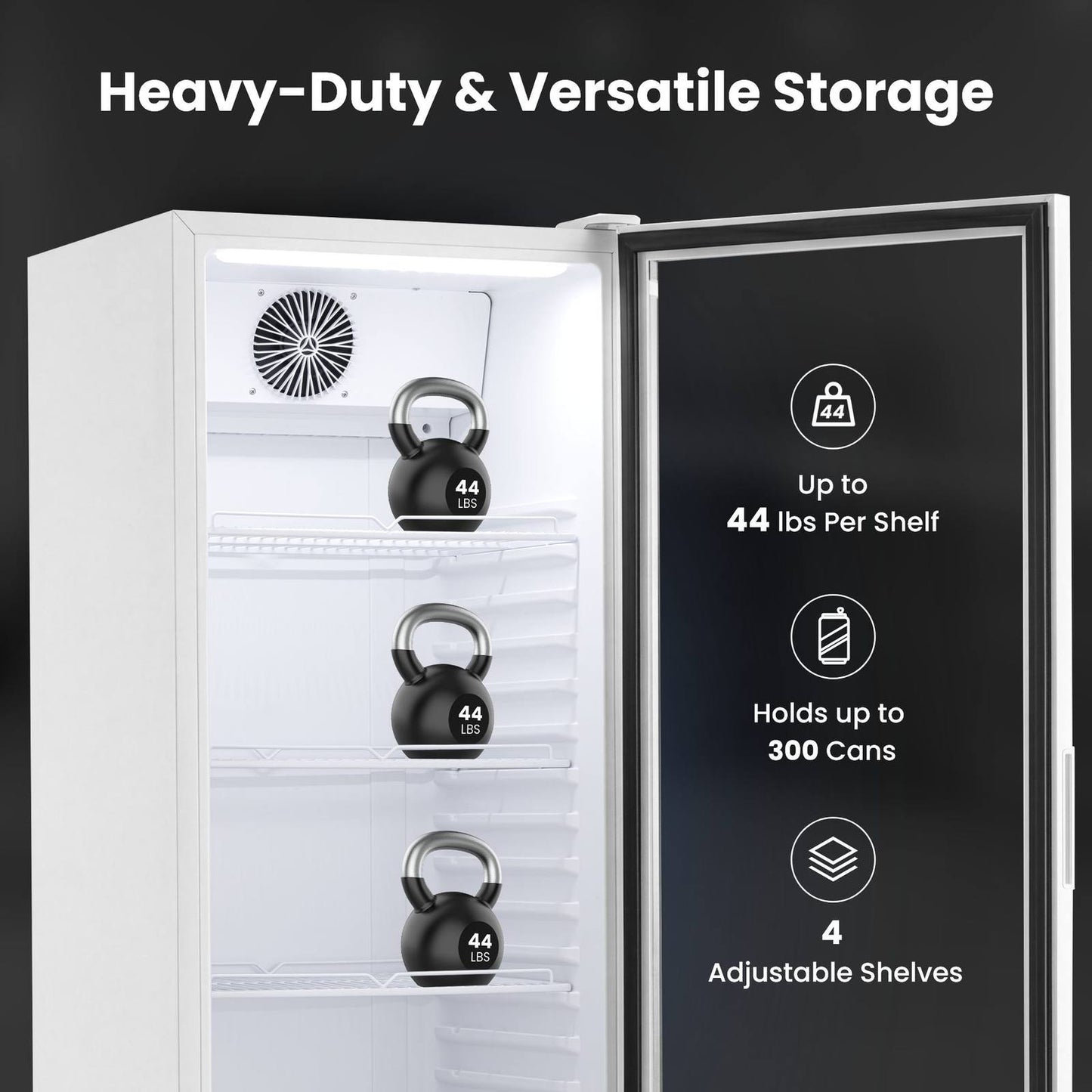 Yeego White Commercial Beverage Refrigerator with Glass Door