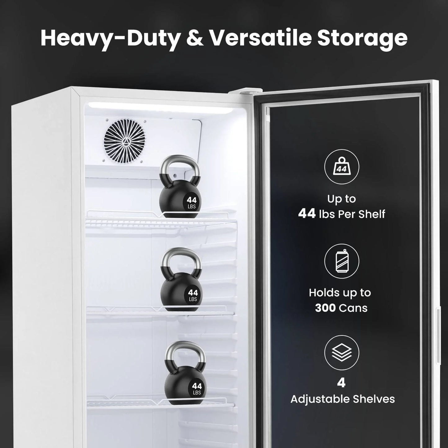 Yeego White Commercial Beverage Refrigerator with Glass Door