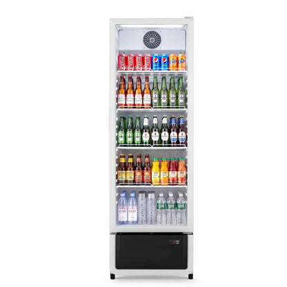 Yeego White Commercial Beverage Refrigerator with Glass Door