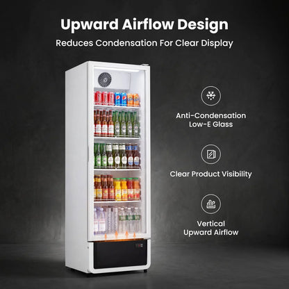 Yeego White Commercial Beverage Refrigerator with Glass Door