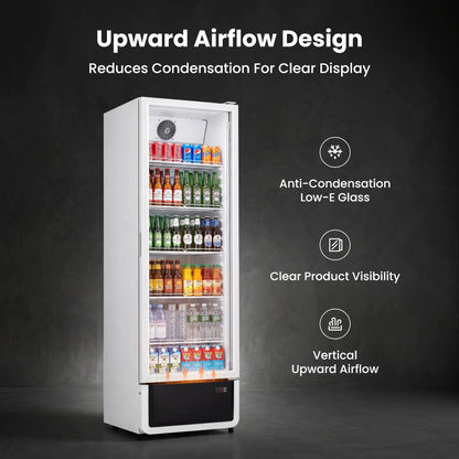 Yeego White Commercial Beverage Refrigerator with Glass Door