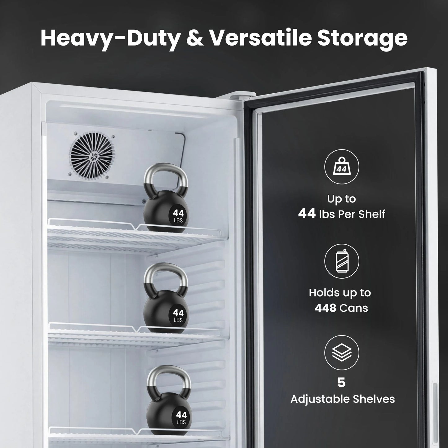 Yeego White Commercial Beverage Refrigerator with Glass Door