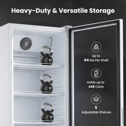 Yeego White Commercial Beverage Refrigerator with Glass Door