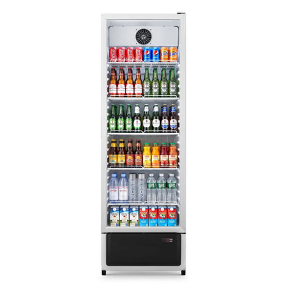 Yeego White Commercial Beverage Refrigerator with Glass Door