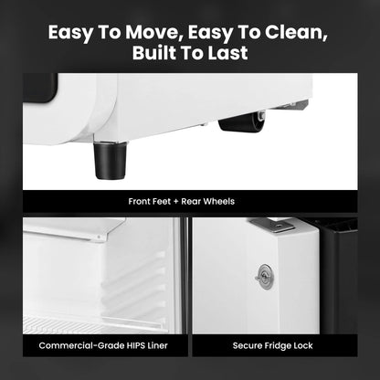 Yeego White Commercial Beverage Refrigerator with Glass Door