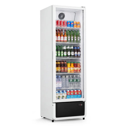 Yeego White Commercial Beverage Refrigerator with Glass Door