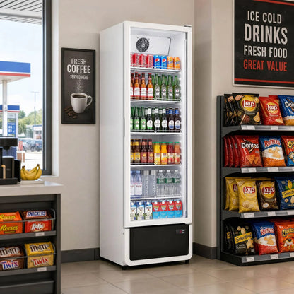 Yeego White Commercial Beverage Refrigerator with Glass Door