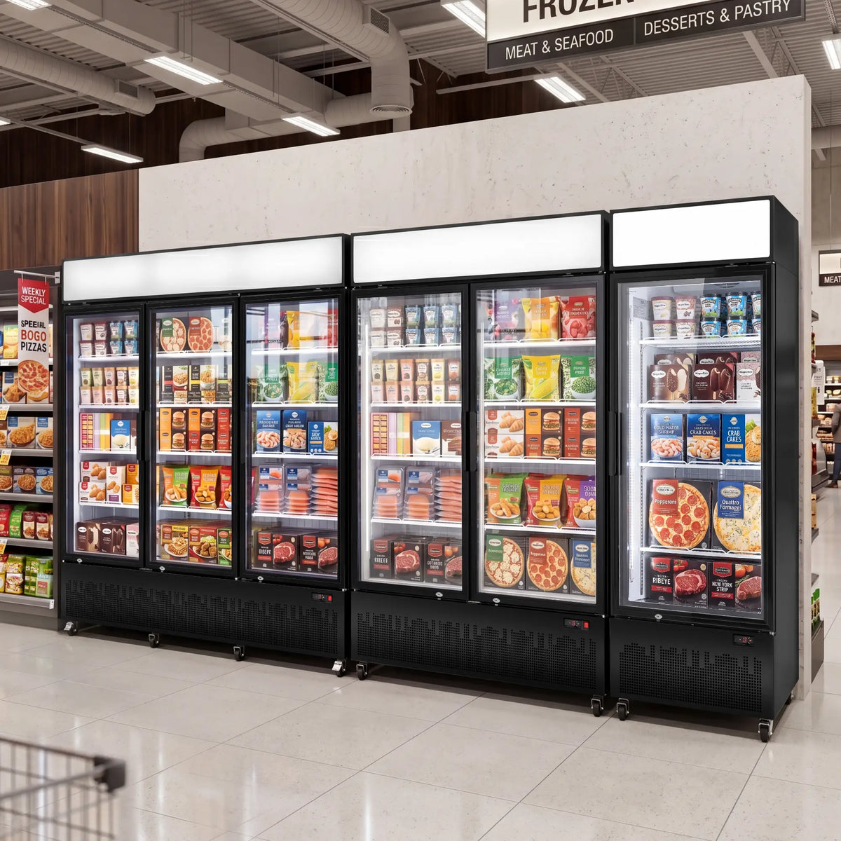 Yeego 18.9 Cu. Ft. Single-Door Commercial Glass Freezer