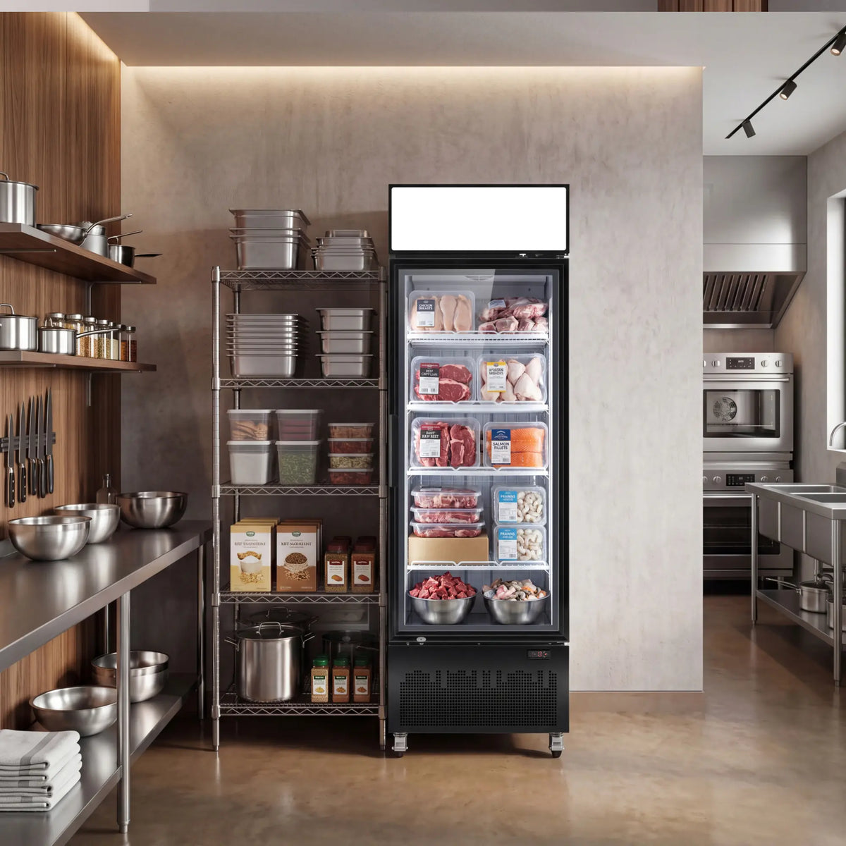 Yeego 18.9 Cu. Ft. Single-Door Commercial Glass Freezer