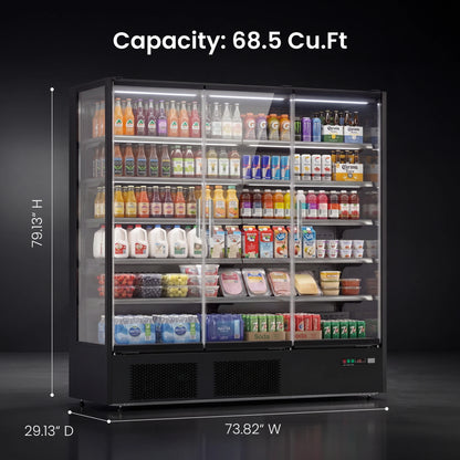 Yeego 68.5 Cu.Ft. 3-Door Open Air Merchandiser Refrigerator
