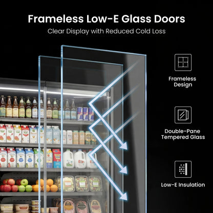 Yeego 68.5 Cu.Ft. 3-Door Open Air Merchandiser Refrigerator