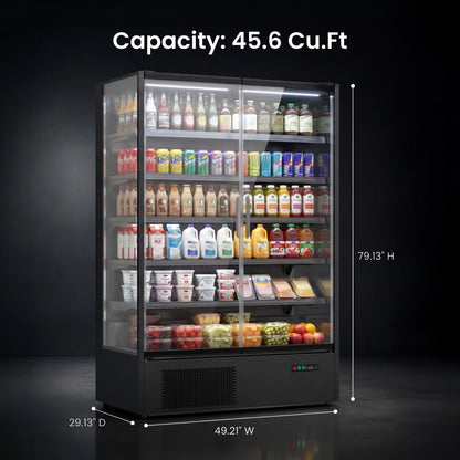 Yeego 45.6 Cu.Ft. 2-Door Open Air Merchandiser Refrigerator