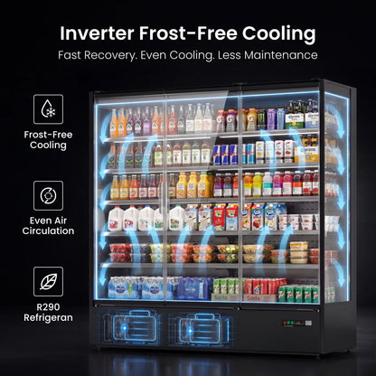 Yeego 68.5 Cu.Ft. 3-Door Open Air Merchandiser Refrigerator