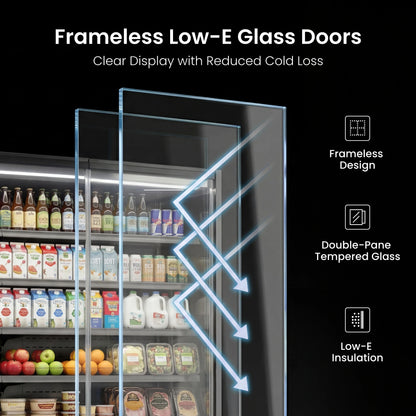 Yeego 45.6 Cu.Ft. 2-Door Open Air Merchandiser Refrigerator