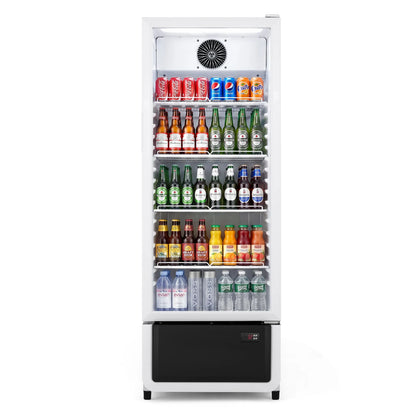 Yeego White Commercial Beverage Refrigerator with Glass Door