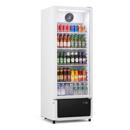 Yeego White Commercial Beverage Refrigerator with Glass Door