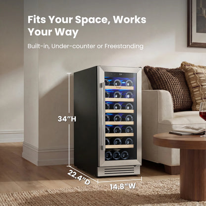 Yeego 15" Wine Fridge 33 Bottles,Budget-Friendly Wine Fridges