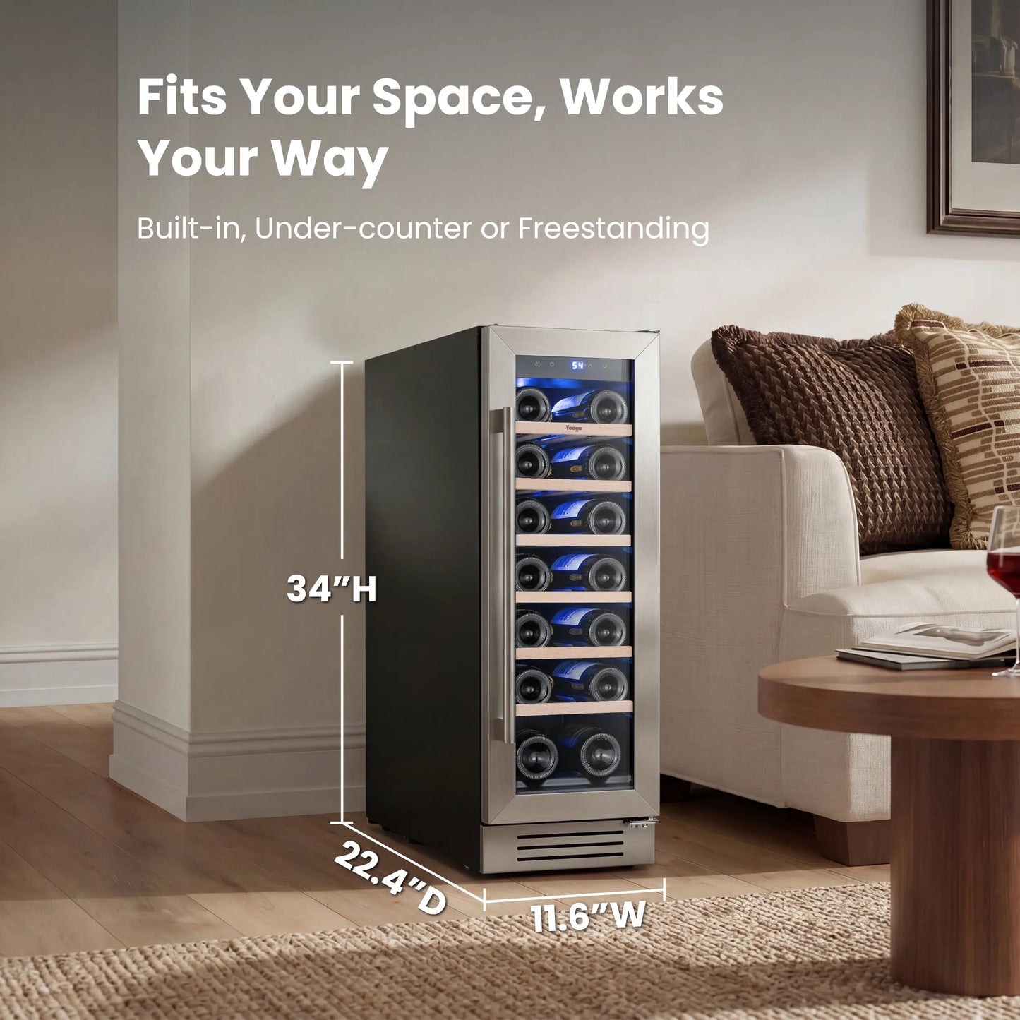Yeego 12" Wine Fridge 20 Bottles