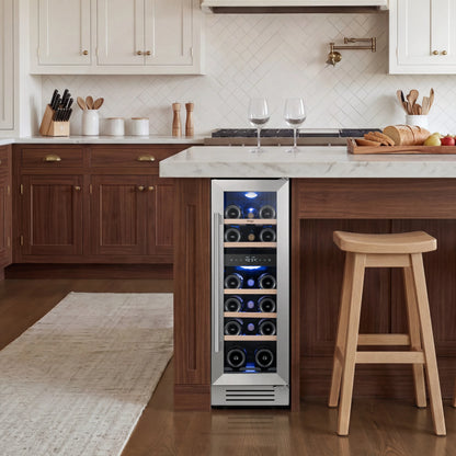 Yeego 12" Wine Fridge Dual Zone 17 Bottles