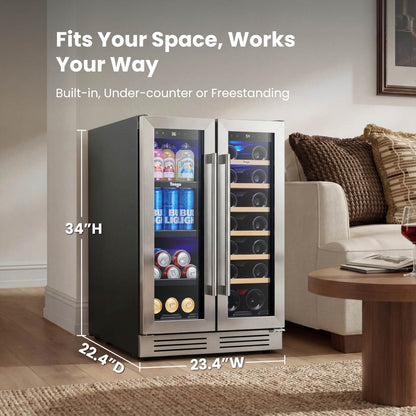 Yeego French Door Wine Beverage Fridge
