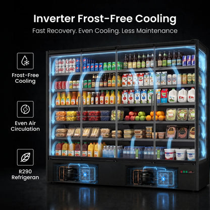 Yeego 91.3 Cu.Ft. 4-Door Commercial Merchandiser Refrigerator
