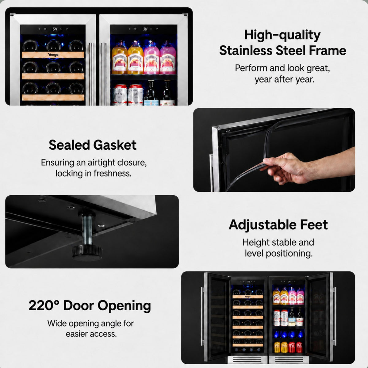 Yeego 30" Wine Beverage Fridge Dual Zone 2 Sets